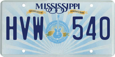 MS license plate HVW540