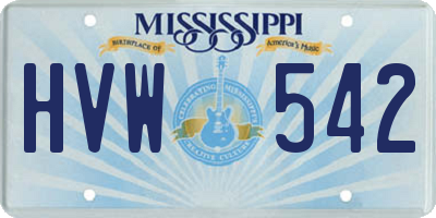 MS license plate HVW542