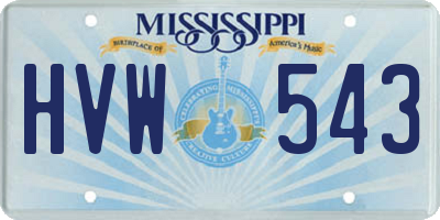 MS license plate HVW543