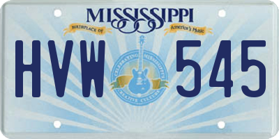 MS license plate HVW545
