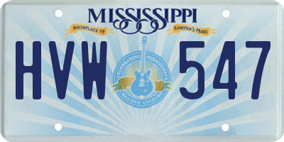 MS license plate HVW547