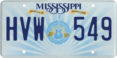 MS license plate HVW549