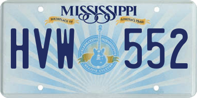 MS license plate HVW552