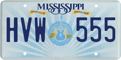 MS license plate HVW555