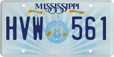 MS license plate HVW561