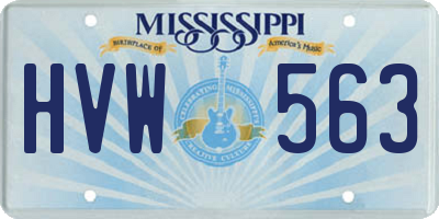 MS license plate HVW563