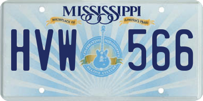 MS license plate HVW566
