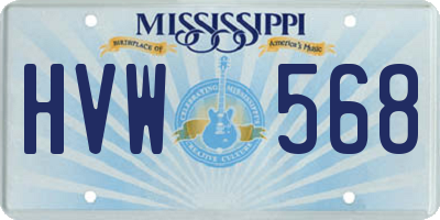 MS license plate HVW568