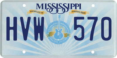 MS license plate HVW570