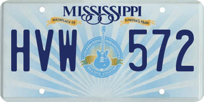 MS license plate HVW572