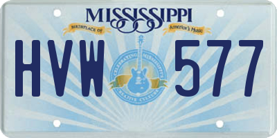MS license plate HVW577
