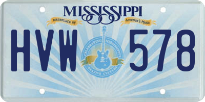 MS license plate HVW578