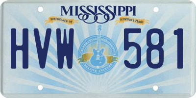 MS license plate HVW581