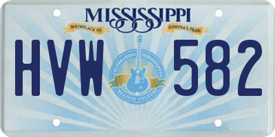 MS license plate HVW582