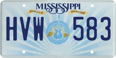MS license plate HVW583