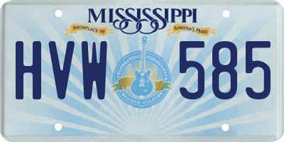 MS license plate HVW585