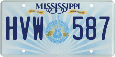 MS license plate HVW587