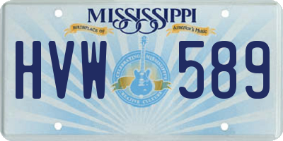 MS license plate HVW589
