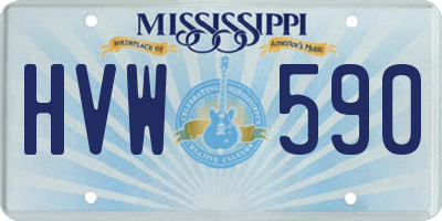 MS license plate HVW590