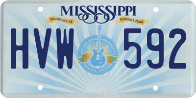 MS license plate HVW592