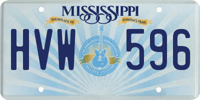MS license plate HVW596