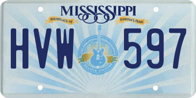 MS license plate HVW597
