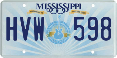 MS license plate HVW598