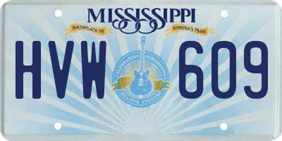 MS license plate HVW609