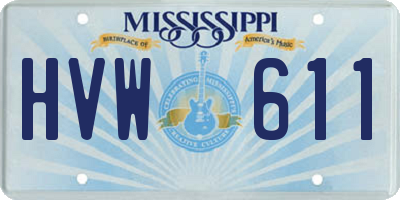 MS license plate HVW611