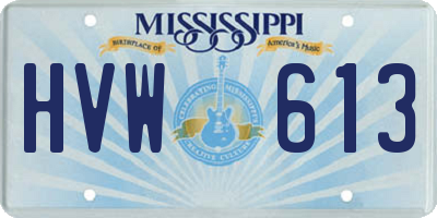 MS license plate HVW613
