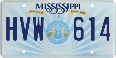 MS license plate HVW614