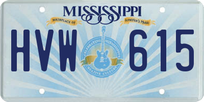 MS license plate HVW615