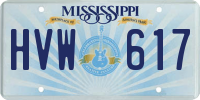 MS license plate HVW617