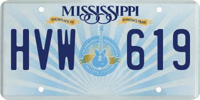 MS license plate HVW619
