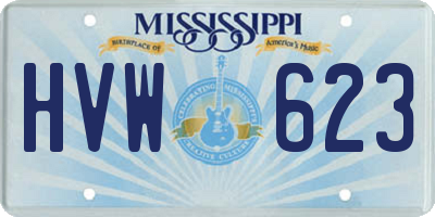 MS license plate HVW623