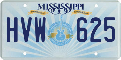 MS license plate HVW625
