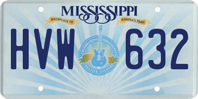 MS license plate HVW632
