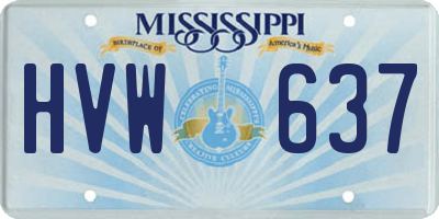 MS license plate HVW637