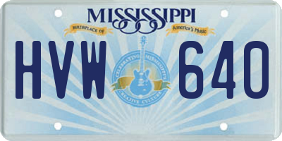 MS license plate HVW640