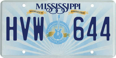 MS license plate HVW644