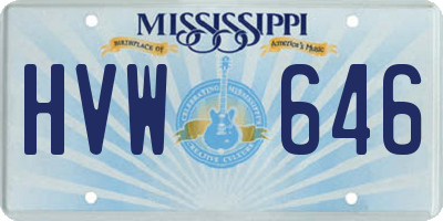 MS license plate HVW646
