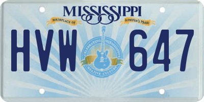 MS license plate HVW647