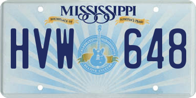 MS license plate HVW648