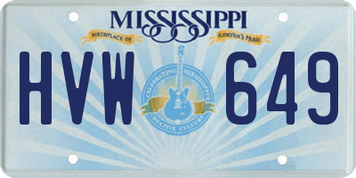 MS license plate HVW649