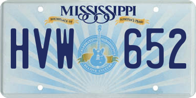MS license plate HVW652