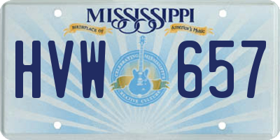 MS license plate HVW657