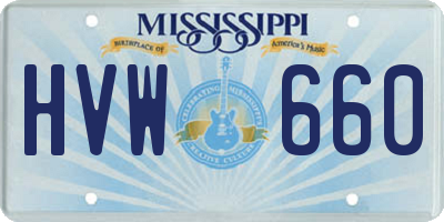 MS license plate HVW660