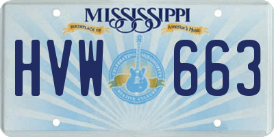 MS license plate HVW663
