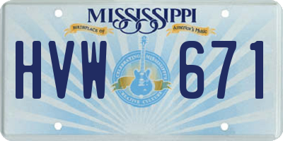 MS license plate HVW671