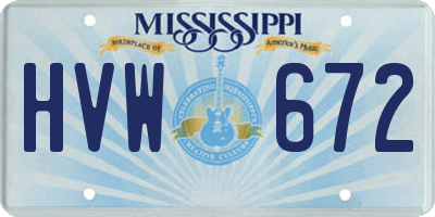 MS license plate HVW672